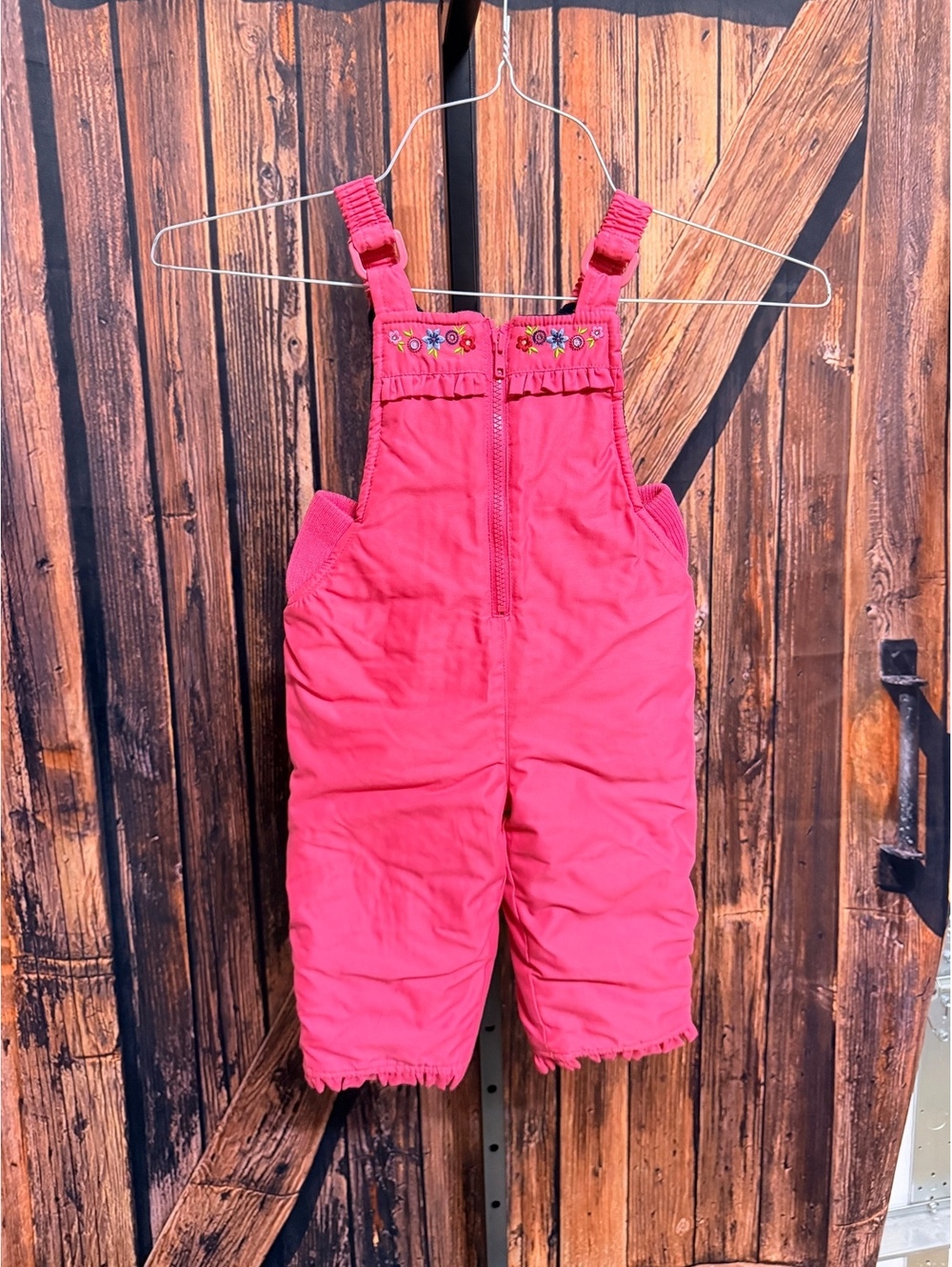 Falls Creek Baby Pink Insulated Snow Bib Overalls Size 12M
